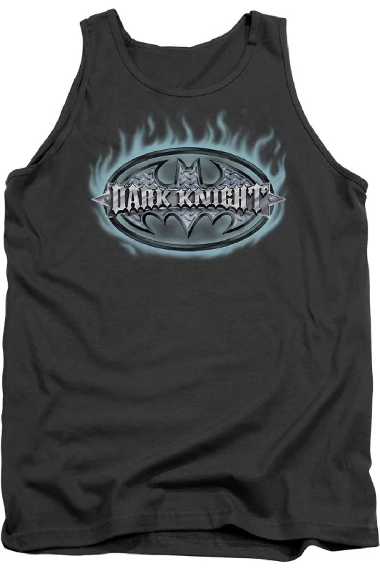 Men's Shirts with Spread CollarsBatman Dark Knight Steel Shield Adult Tank Top