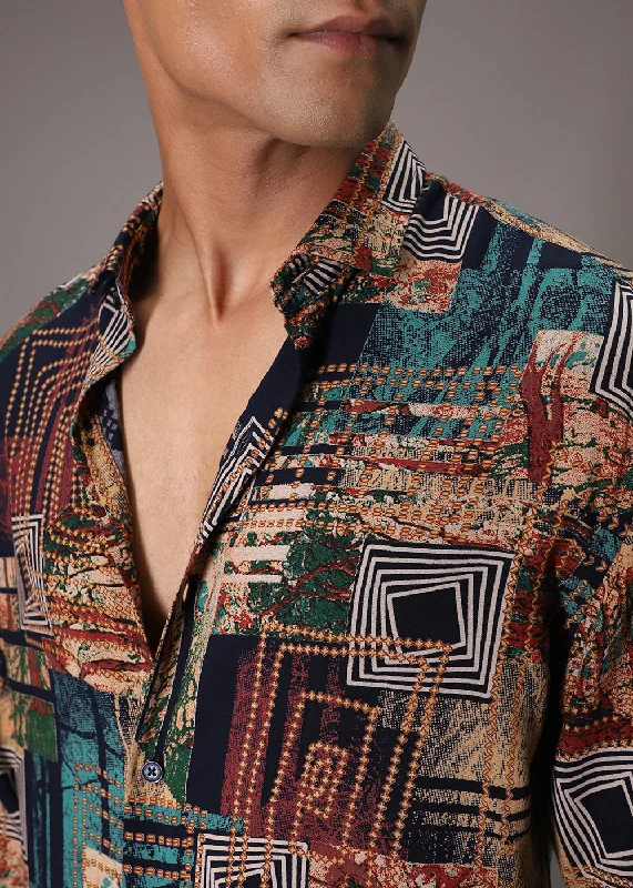 Men's Travel Shirts for Easy PackingFusion Hues Feather Shirt