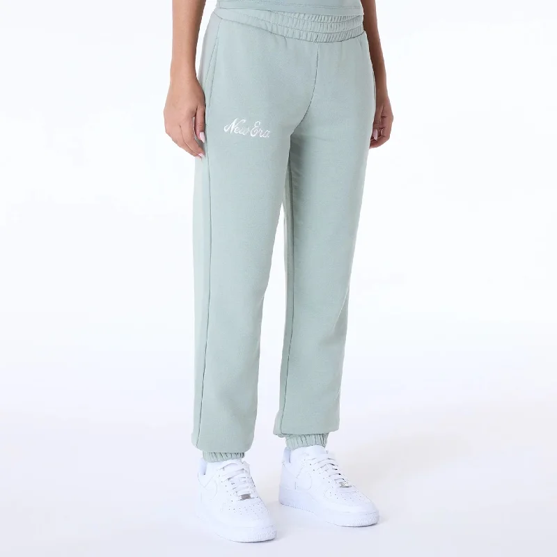 Men's Unique and Designer Bottom Wear for a Statement LookWomens New Era Script Pastel Green Joggers Men's Unique and Designer Bottom Wear for a Statement LookWomens New Era Script Pastel Green Joggers