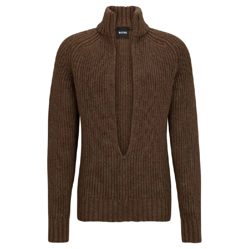 Men's Sweaters with A-Line ShapesRelaxed-fit V-neck sweater in a wool and silk blend Men's Sweaters with A-Line ShapesRelaxed-fit V-neck sweater in a wool and silk blend