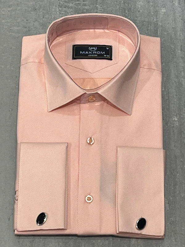 Men's Custom-Fit Shirts for a Personalized LookMAKROM TWILL DOUBLE CUFF SHIRT PEACH