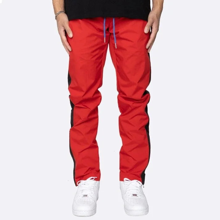 Men's Relaxed-Fit Pants for ComfortEptm Nylon Basic Track Pants (Red/Black) EP9999
