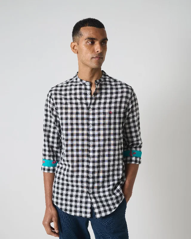 Men's Unique Dress Shirts for a Statement LookNawab Shirt - Black & White Checks