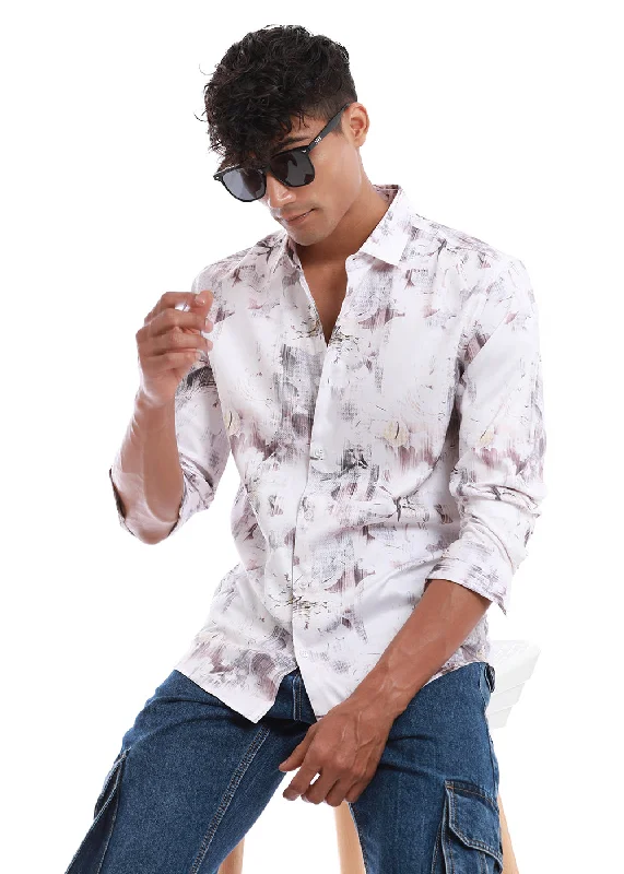 Men's Collared Shirts for Formal OccasionsChaos Flower Printed Shirt