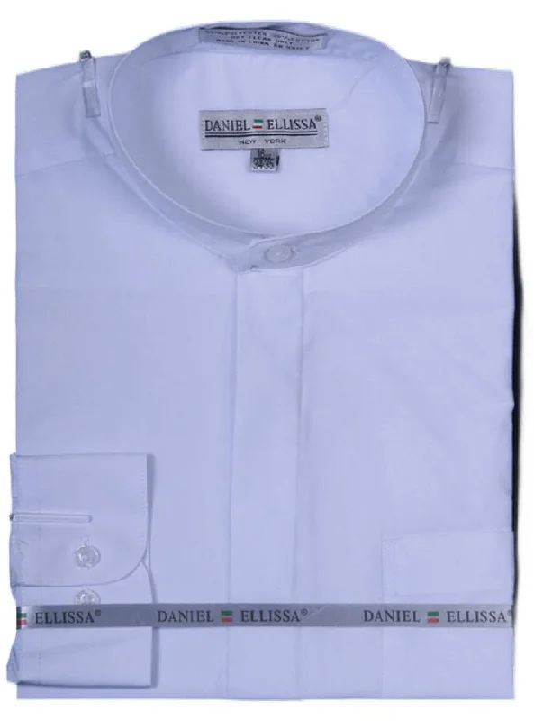 Men's Slim-Fit Shirts for a Flattering ShapeBanded Collar Dress Shirt, White