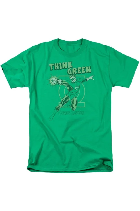 Men's Shirts with Roll-Up SleevesDC Comics Think Green Short Sleeve Adult Tee / T-Shirt Men's Shirts with Roll-Up SleevesDC Comics Think Green Short Sleeve Adult Tee / T-Shirt