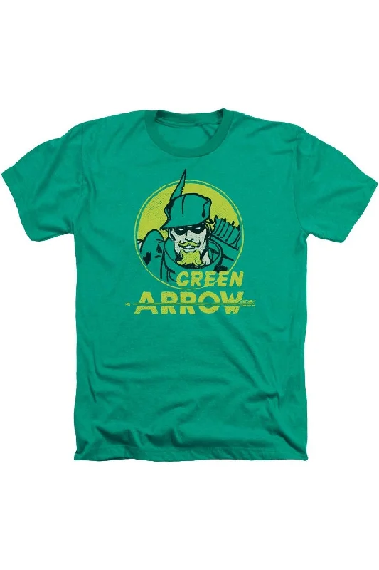 Men's Shirts with Appliquéd SleevesDC Comics Archer Circle Adult Heather Tee / T-Shirt Men's Shirts with Appliquéd SleevesDC Comics Archer Circle Adult Heather Tee / T-Shirt