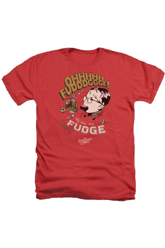 Men's Shirts with Lace-Up HemlinesA Christmas Story Fudge Adult Heather Tee / T-Shirt Men's Shirts with Lace-Up HemlinesA Christmas Story Fudge Adult Heather Tee / T-Shirt