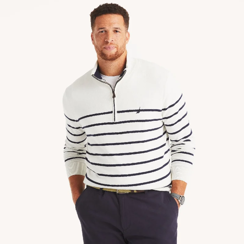 Men's Sweaters with Appliqué DetailsNautica Mens Big & Tall Navtech Striped Quarter-Zip Sweater Men's Sweaters with Appliqué DetailsNautica Mens Big & Tall Navtech Striped Quarter-Zip Sweater