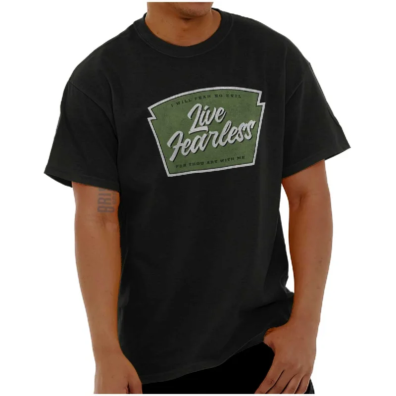 Men's Crew Neck T-Shirts for Everyday WearLive Fearless in God T Shirt