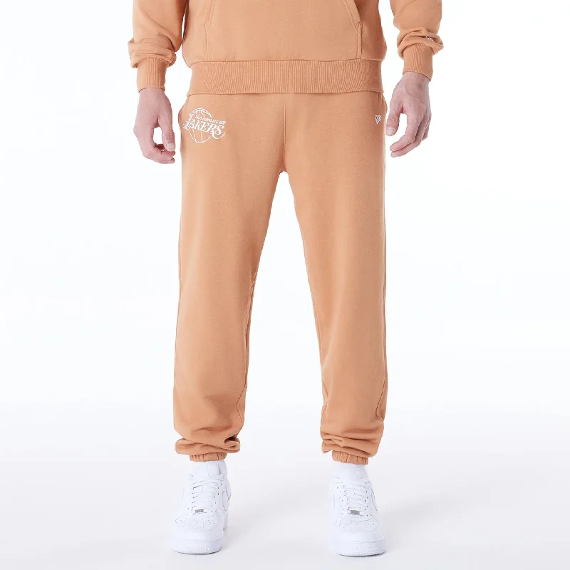 Stylish Men's Cargo PantsLA Lakers NBA League Essential Dark Beige Fleece Joggers