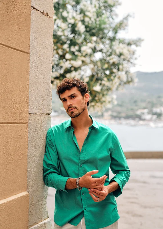 Men's Button-Down Collar Shirts for Staying PolishedBright Green Cotton Shirt