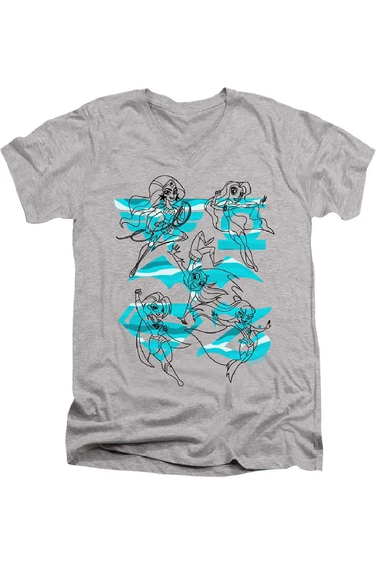 Men's Tailored Shirts for a Professional AppearanceDC Comics Superhero Girls Line Art Group Short Sleeve Adult V Neck Premium Cotton Tee / T-Shirt Men's Tailored Shirts for a Professional AppearanceDC Comics Superhero Girls Line Art Group Short Sleeve Adult V Neck Premium Cotton Tee / T-Shirt