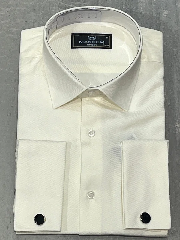 Men's Affordable Shirts for Budget-Friendly StyleMAKROM TWILL DOUBLE CUFF SHIRT CREAM Men's Affordable Shirts for Budget-Friendly StyleMAKROM TWILL DOUBLE CUFF SHIRT CREAM