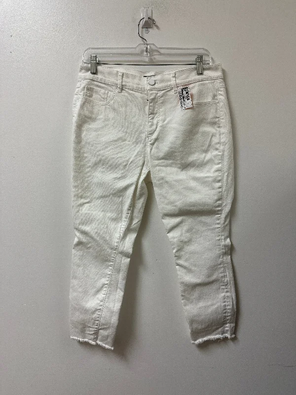 Men's Jeans with Fashionable RipsJeans Cropped By Ann Taylor In White Denim, Size: 10p Men's Jeans with Fashionable RipsJeans Cropped By Ann Taylor In White Denim, Size: 10p