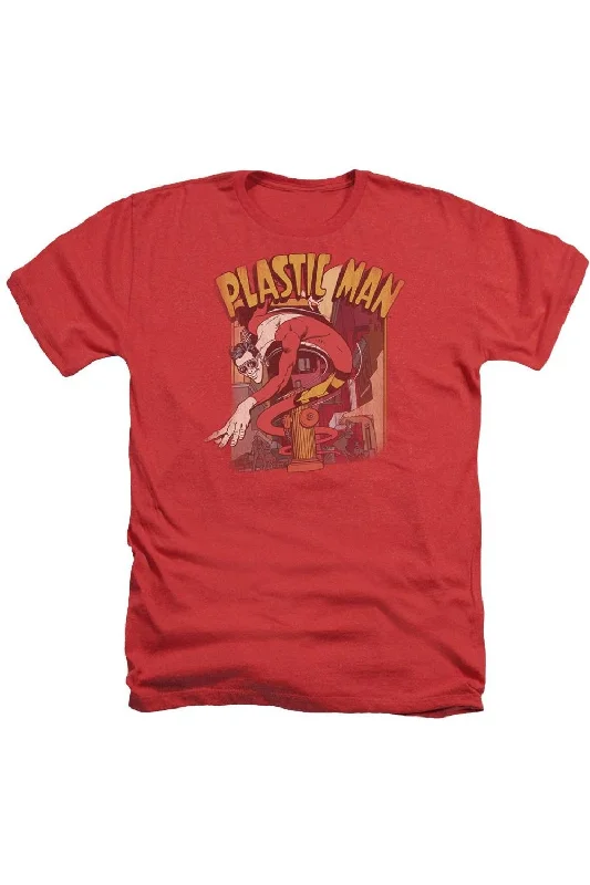 Men's Short-Sleeved ShirtsDC Comics Plastic Man Street Adult Heather Tee / T-Shirt