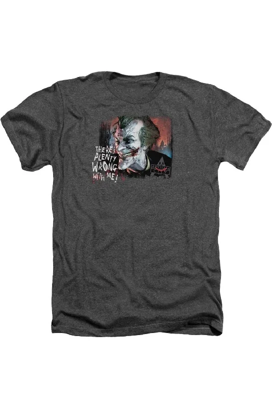 Men's Shirts with Single-Breasted DesignsBatman Arkham City Plenty Wrong Adult Heather Tee / T-Shirt Men's Shirts with Single-Breasted DesignsBatman Arkham City Plenty Wrong Adult Heather Tee / T-Shirt