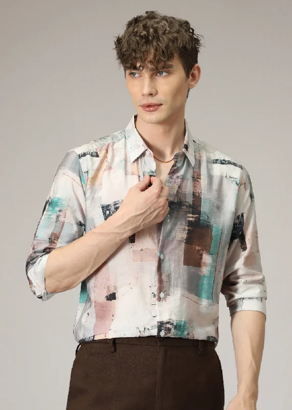 Stylish Men's Graphic T-ShirtsGeometric Abstract Print Shirt
