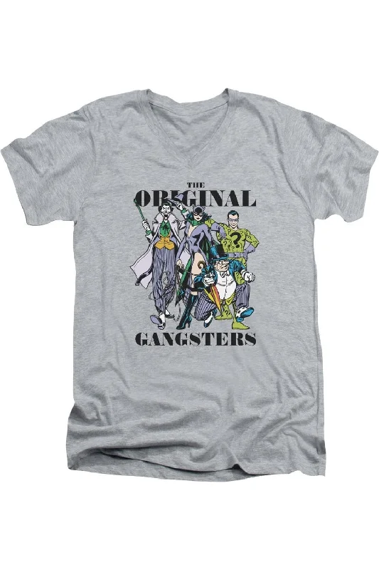 Men's Performance Shirts for SportsDC Comics Original Gangsters Short Sleeve Adult V Neck Premium Cotton Tee / T-Shirt Men's Performance Shirts for SportsDC Comics Original Gangsters Short Sleeve Adult V Neck Premium Cotton Tee / T-Shirt