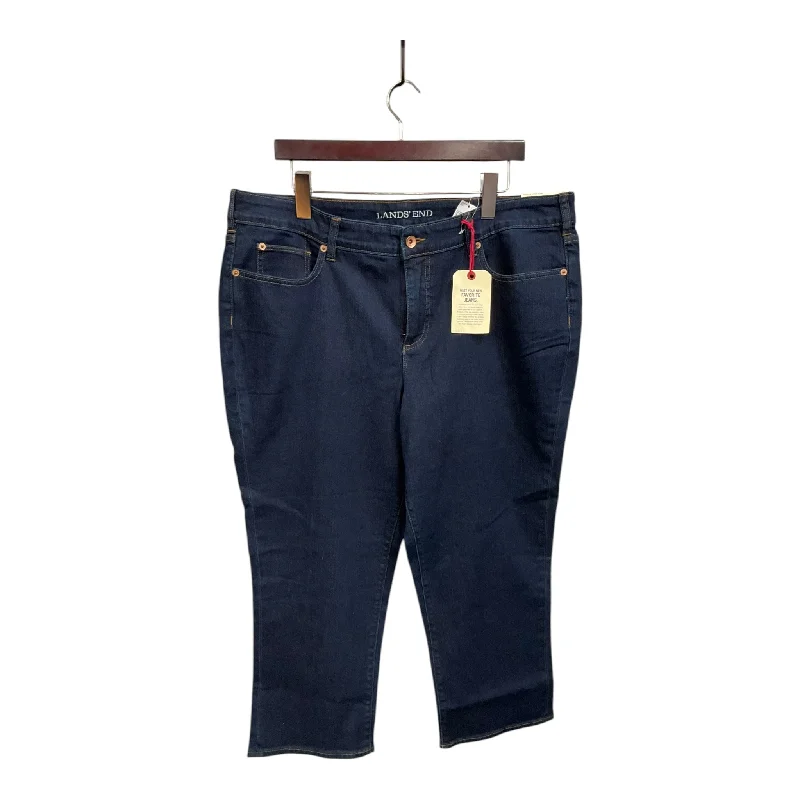 Men's Jeans with a Distressed LookJeans Cropped By Lands End In Blue Denim, Size: 18