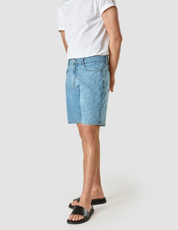 Men's Pants with Wrinkle-Resistant FabricClassic Denim Shorts Bright Blue