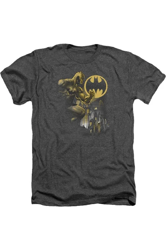 Men's Shirts with Mock NecksBatman Bat Signal Adult Heather Tee / T-Shirt