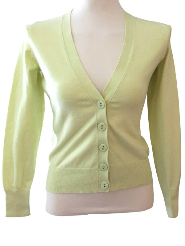 Men's Sweaters with Straight-Cut ShapesWarm Spring Citron Cardigan Sweater