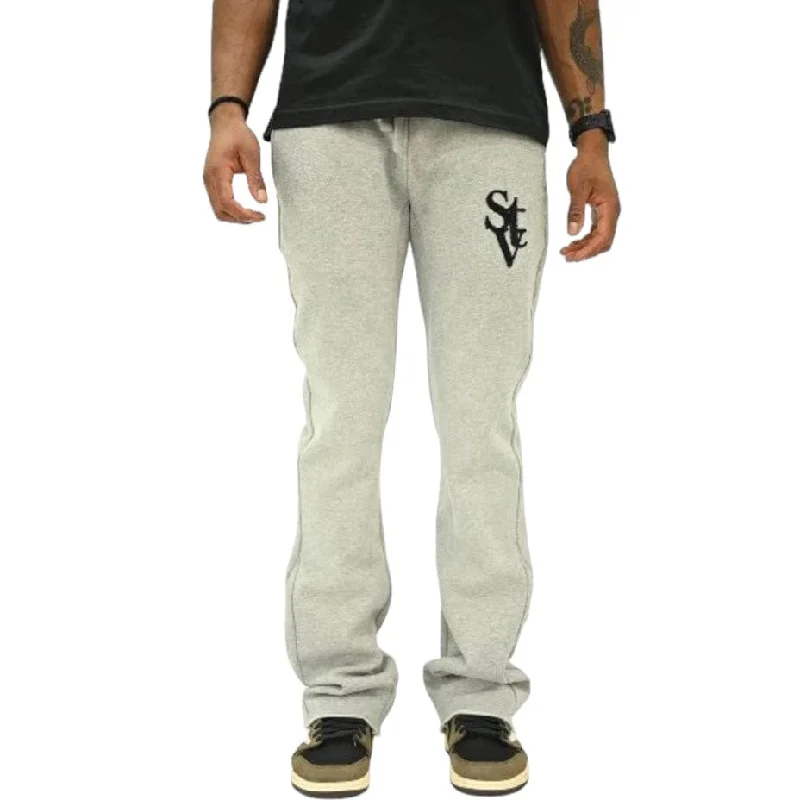 Men's Pants with Patch PocketsSi Tu Veux Logo Flare Jogger (Heather Gray) TV0093