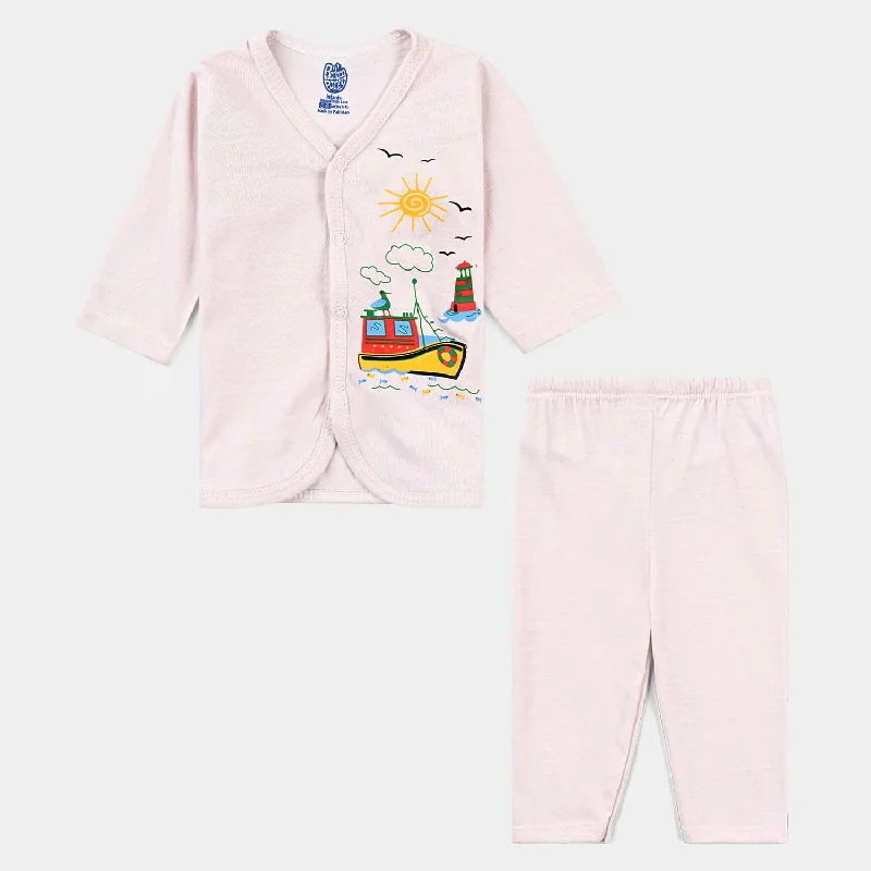 Infant Unisex Night Suit-M Chest Pink |6-12M