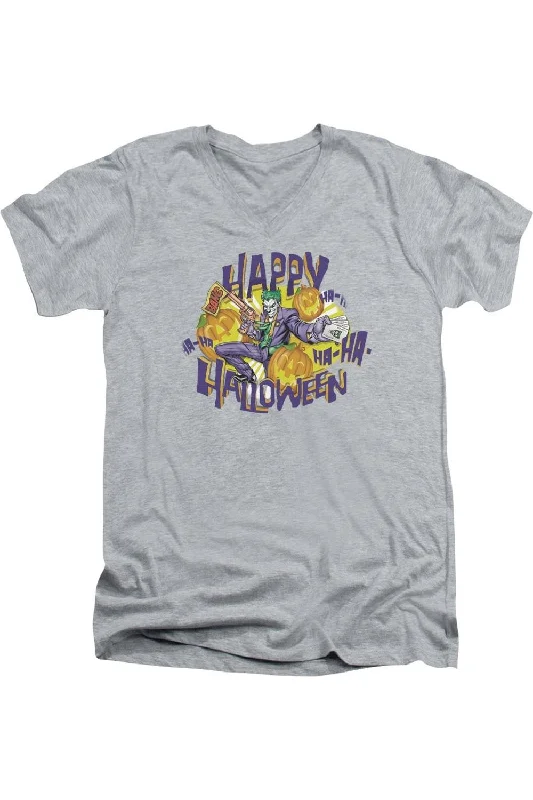 Men's Shirts with Patchwork PatternsBatman Ha Ha Halloween Short Sleeve Adult V Neck Tee / T-Shirt Men's Shirts with Patchwork PatternsBatman Ha Ha Halloween Short Sleeve Adult V Neck Tee / T-Shirt