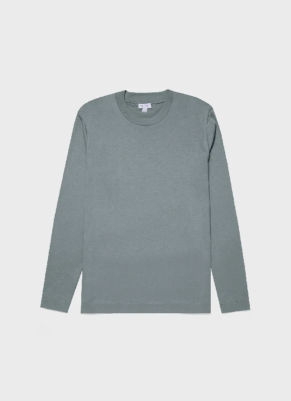 Men's Tailored Shirts for a Professional AppearanceMen's Long Sleeve Heavyweight T-shirt in Smoke Green
