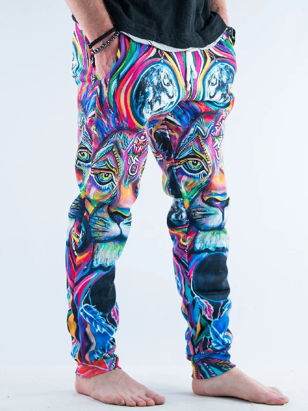 Men's Solid-Colored Pants for VersatilityLunar Lion Unisex Joggers