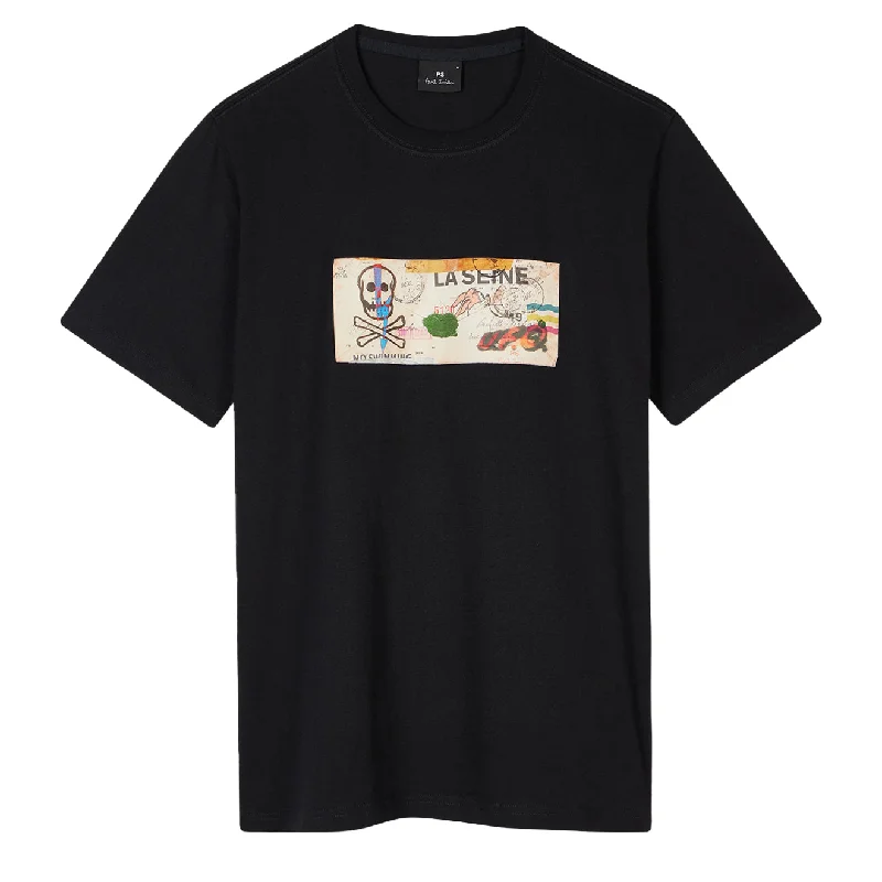 Classic Men's Button-Up ShirtsPaul Smith La Seine Card Organic-Cotton T-Shirt Black