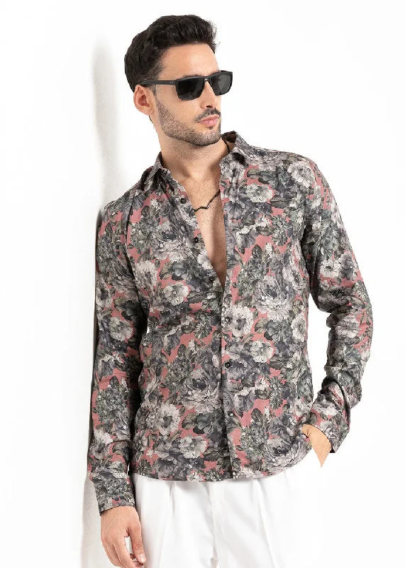 Men's Iron-Free Shirts for Wrinkle-Resistant WearOleander Floral Printed Shirt