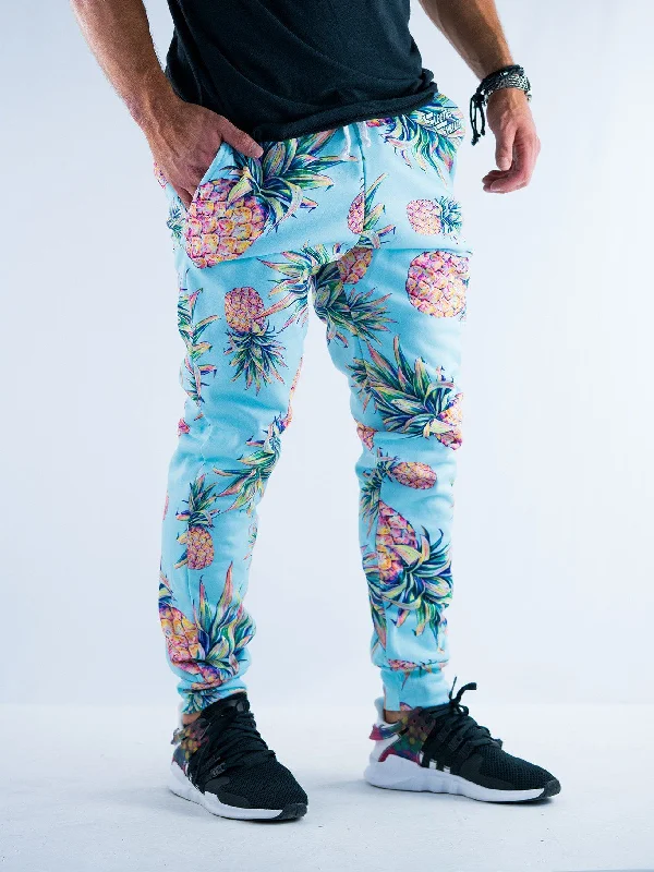Men's Pants with Hidden ButtonsPastel Pineapple Unisex Joggers