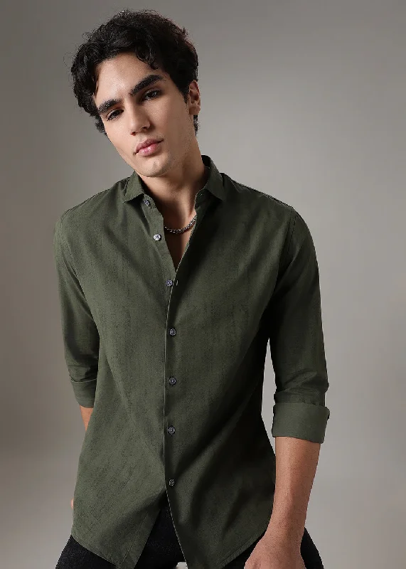 Men's Oxford Shirts for a Preppy StyleGreen Gradient Printed Shirt