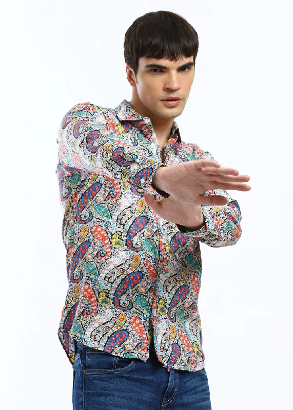 Men's Regular-Fit Shirts for a Classic FitMulti Colour Paisley Printed Shirt
