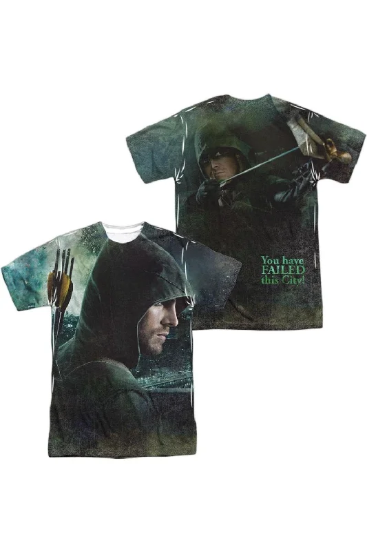 Men's Shirts with Geometric PatternsArrow Hero (Front/Back Print) Short Sleeve Adult Poly Crew Tee / T-Shirt Men's Shirts with Geometric PatternsArrow Hero (Front/Back Print) Short Sleeve Adult Poly Crew Tee / T-Shirt