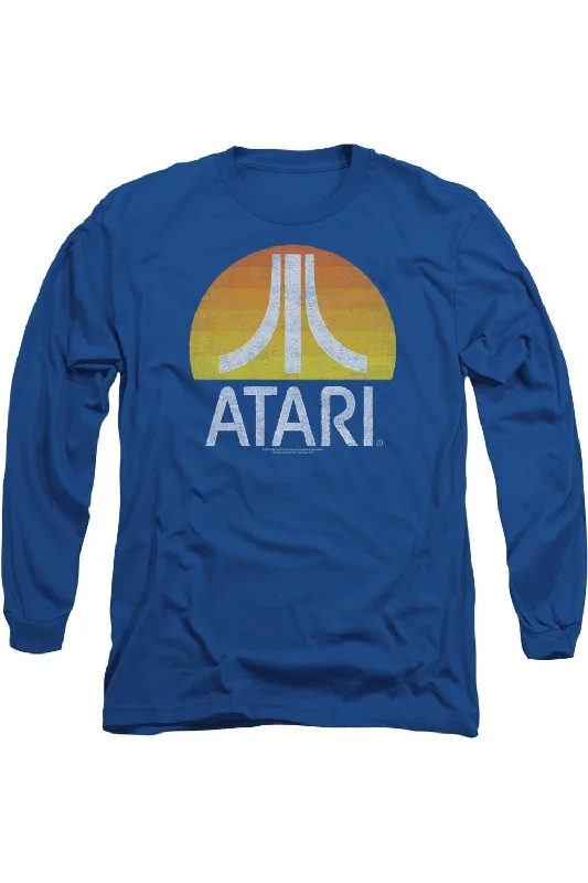 Men's Shirts with Mandarin CollarsAtari Sunrise Eroded Long Sleeve Adult Tee / T-Shirt Men's Shirts with Mandarin CollarsAtari Sunrise Eroded Long Sleeve Adult Tee / T-Shirt
