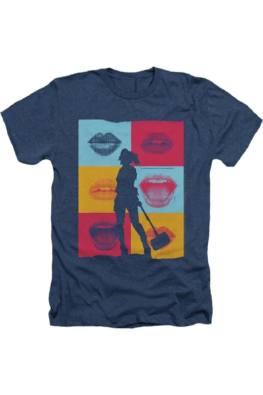 Men's Shirts with Contrast CollarsBirds Of Prey Lips Adult Heather Tee / T-Shirt