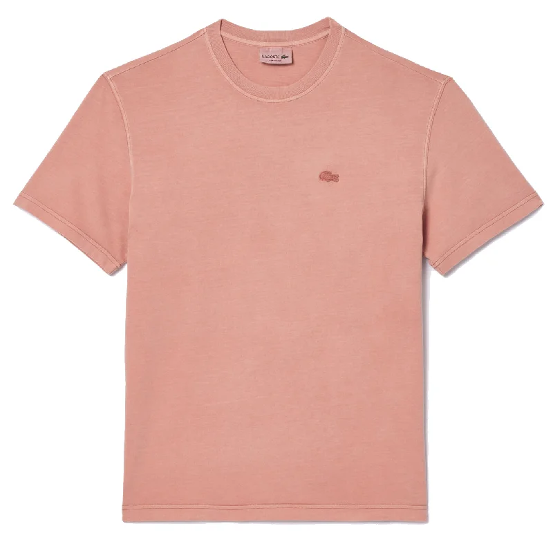 Men's Shirts with Mock NecksLacoste Natural Dyed Jersey T-Shirt Eco Rose