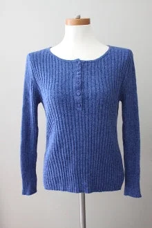 Men's Sweaters with Thumbholes in SleevesCool Summer Blue Heather Sweater