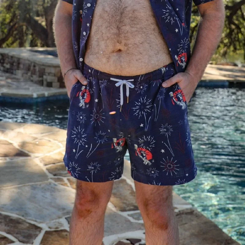 Men's Pants with Adjustable CuffsGetaway Casual Shorts - Toast Of Freedom - Navy