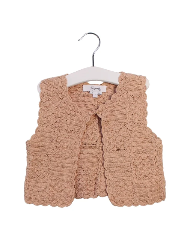 Men's Sweaters with Ribbed CuffsBonpoint Sweater Vest 2T