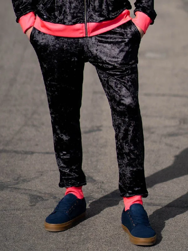 Men's Pants with Zippered PocketsNeon Crushed Velvet Unisex Joggers