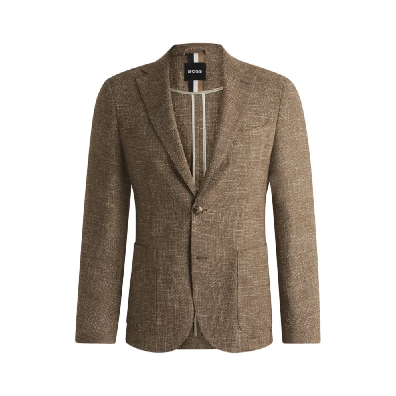 Slim-fit blazer in micro-patterned stretch tweed