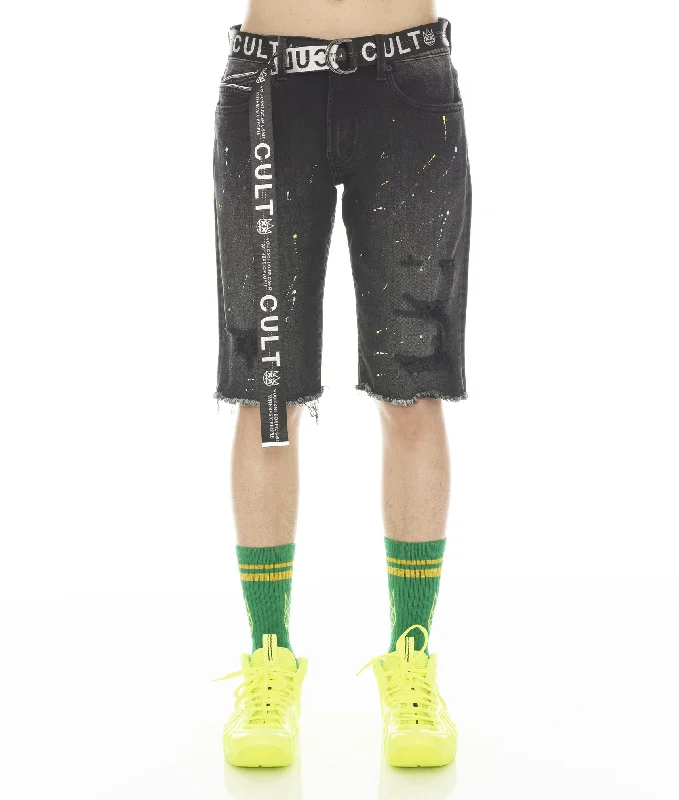 Men's Unique and Designer Bottom Wear for a Statement LookROCKER SHORT STRETCH BELTED IN ARTIST Men's Unique and Designer Bottom Wear for a Statement LookROCKER SHORT STRETCH BELTED IN ARTIST