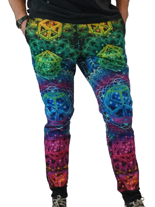 Men's Pants with Ripped and Distressed DetailsPlatonic Mandala v2 Unisex Joggers