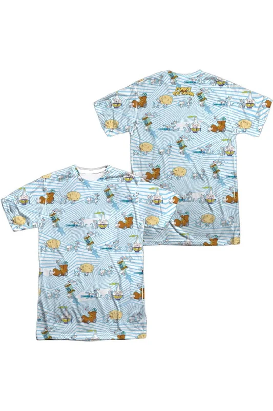 Men's Shirts with Belt LoopsAnimaniacs Experiments (Front/Back Print) Short Sleeve Adult Poly Crew Tee / T-Shirt Men's Shirts with Belt LoopsAnimaniacs Experiments (Front/Back Print) Short Sleeve Adult Poly Crew Tee / T-Shirt
