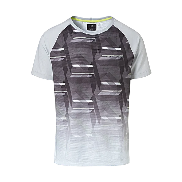 Men's Shirts with Checkered PatternsPorsche Men's T-Shirt Grey/Acid Green - Sport